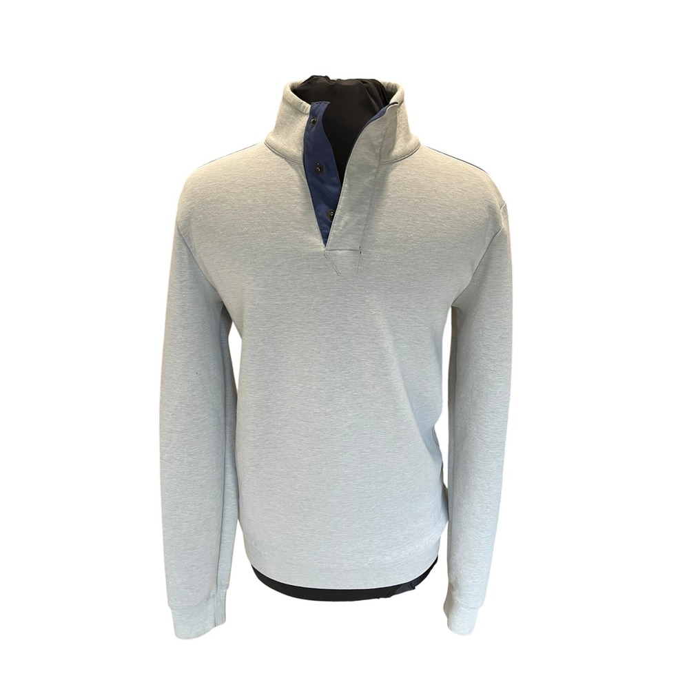 Under Armour Storm Sweater Fleece Snap Mock Neck Pullover Gray Mens Small